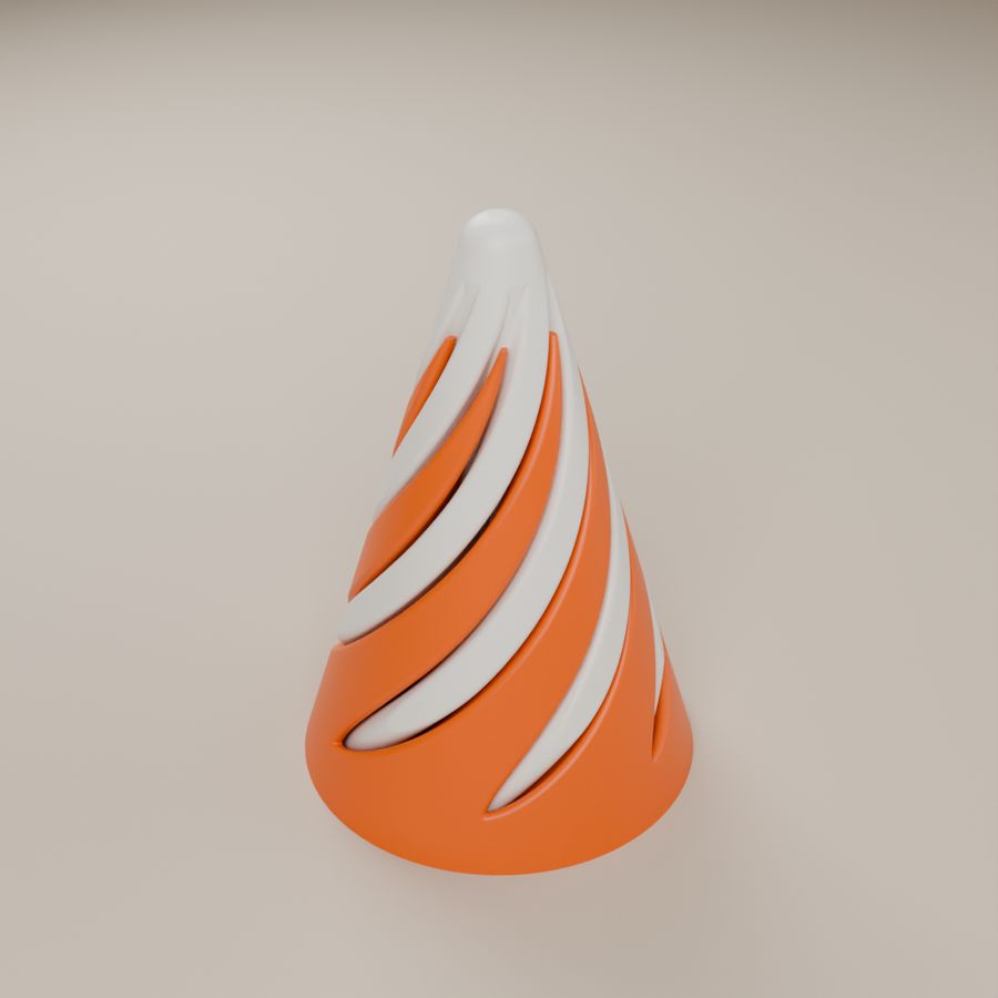 Orange and white spiral cone fidget